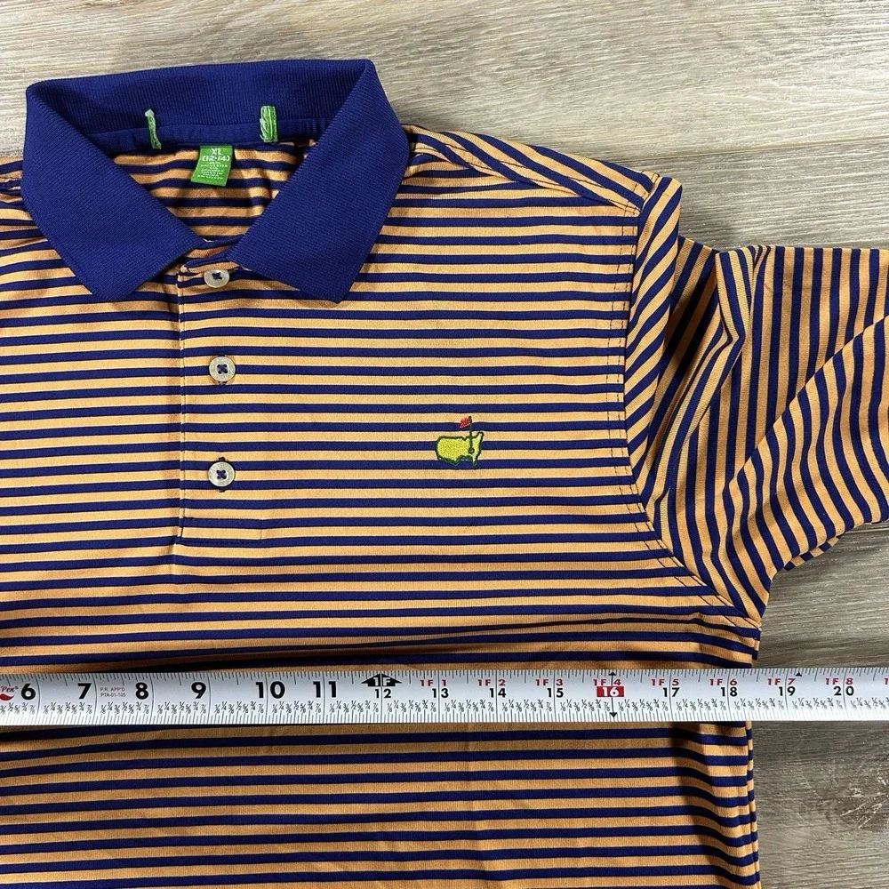 The Masters Collection Boys XL (12-14) Orange Strip Golf Polo Augusta National
